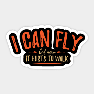 I Can Fly, But Now It Hurts To Walk - Aerial Sticker